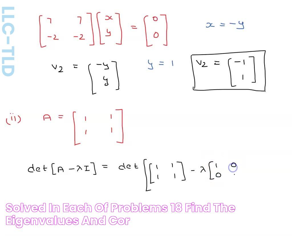 SOLVED In each of Problems 18, find the eigenvalues and cor