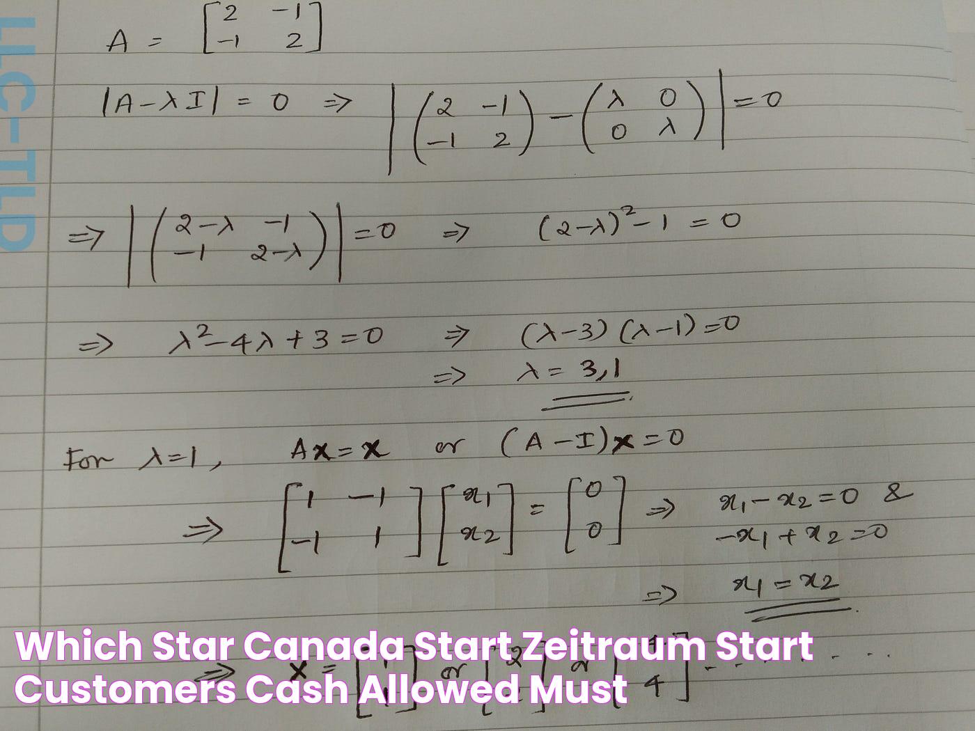 Which Star Canada Start Zeitraum Start Customers cash allowed must