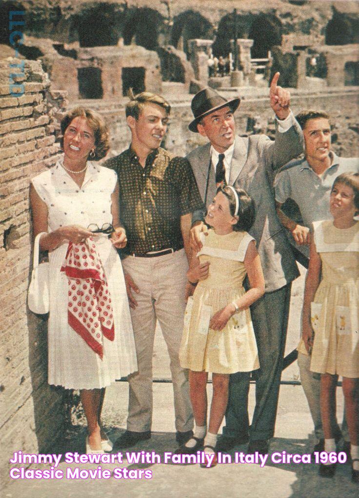 Jimmy Stewart with family in Italy, circa 1960 Classic movie stars